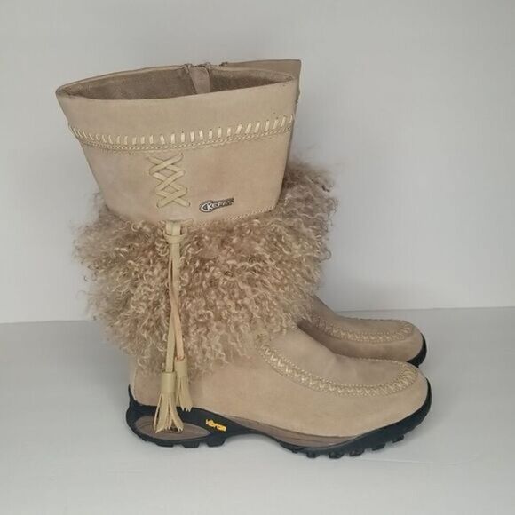 Kefas "Sami New" Authentic Goat Fur Suede Mocassin Winter Boots - Picture 3 of 11